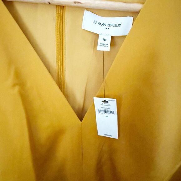 BANANA REPUBLIC | NWT "Sugar Maple Leaf" Golden Yellow Midi Dress Tie | 16 - Picture 4 of 7